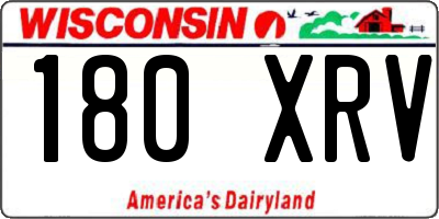 WI license plate 180XRV