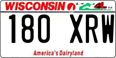 WI license plate 180XRW