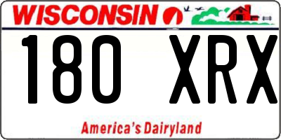 WI license plate 180XRX