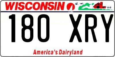 WI license plate 180XRY