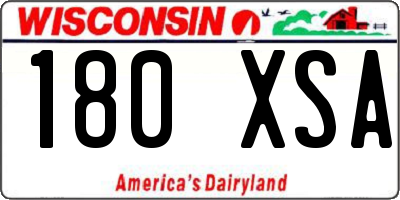 WI license plate 180XSA