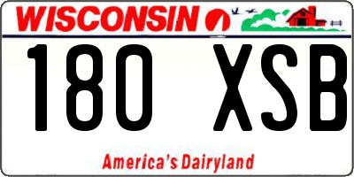 WI license plate 180XSB