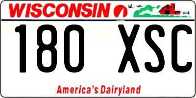 WI license plate 180XSC