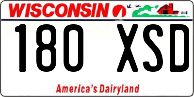 WI license plate 180XSD