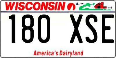 WI license plate 180XSE