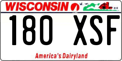 WI license plate 180XSF