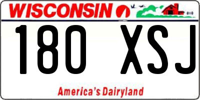 WI license plate 180XSJ