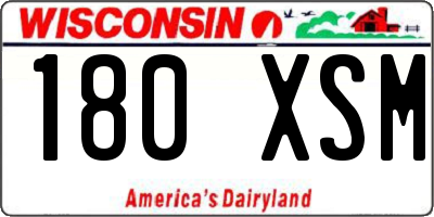 WI license plate 180XSM