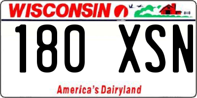 WI license plate 180XSN