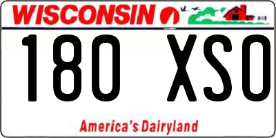 WI license plate 180XSO