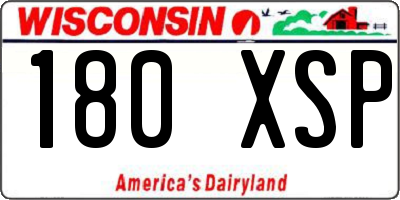 WI license plate 180XSP