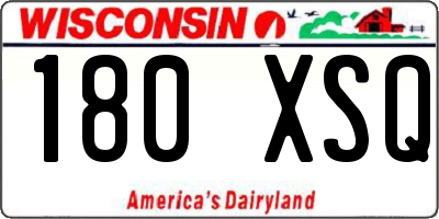 WI license plate 180XSQ