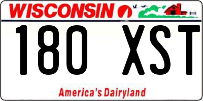WI license plate 180XST