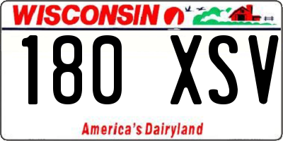 WI license plate 180XSV
