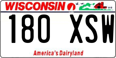 WI license plate 180XSW