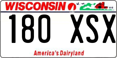 WI license plate 180XSX