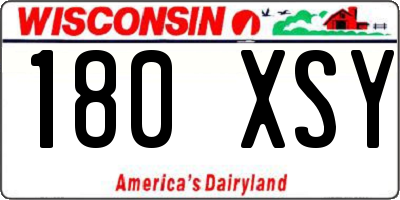 WI license plate 180XSY