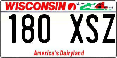 WI license plate 180XSZ