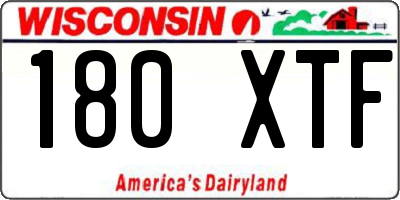 WI license plate 180XTF