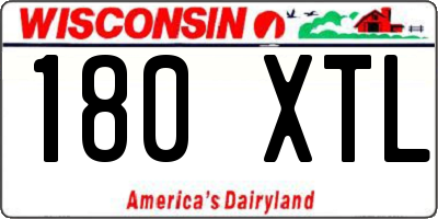 WI license plate 180XTL