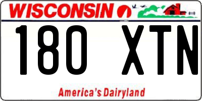 WI license plate 180XTN
