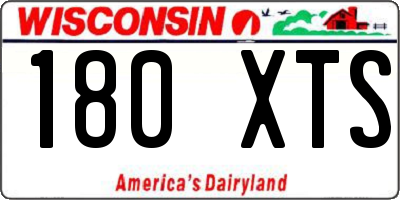 WI license plate 180XTS