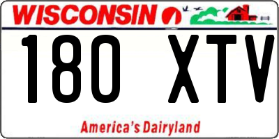 WI license plate 180XTV