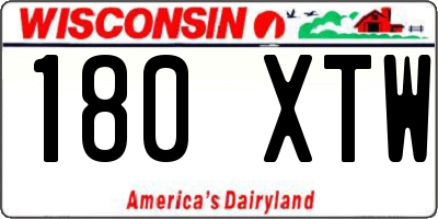 WI license plate 180XTW