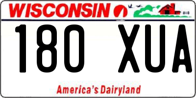 WI license plate 180XUA