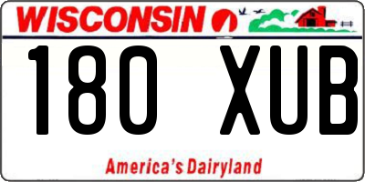 WI license plate 180XUB