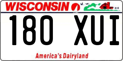 WI license plate 180XUI