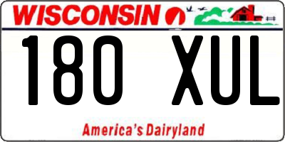 WI license plate 180XUL