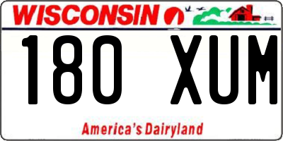 WI license plate 180XUM