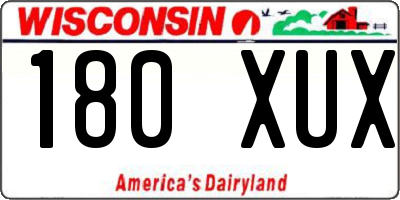 WI license plate 180XUX
