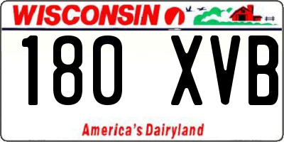 WI license plate 180XVB