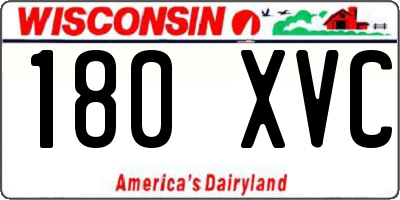 WI license plate 180XVC