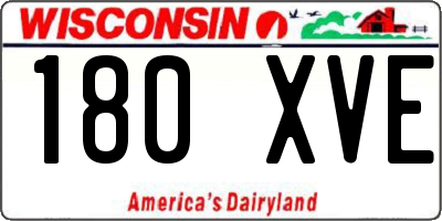 WI license plate 180XVE