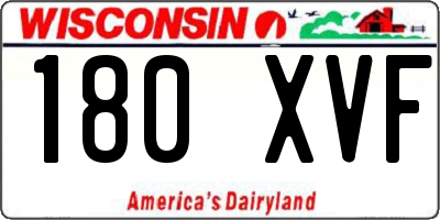 WI license plate 180XVF