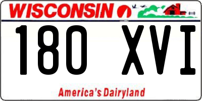 WI license plate 180XVI