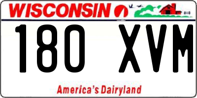WI license plate 180XVM