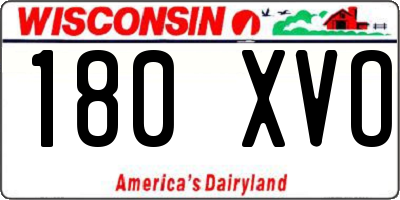 WI license plate 180XVO