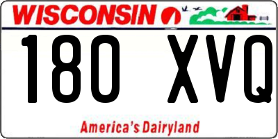 WI license plate 180XVQ