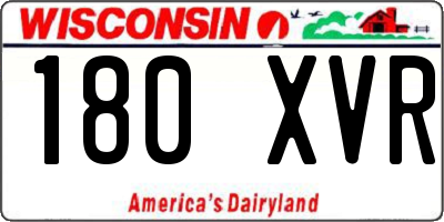 WI license plate 180XVR
