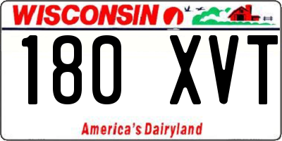 WI license plate 180XVT