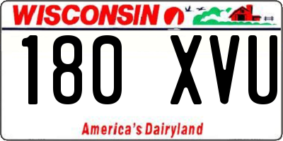 WI license plate 180XVU
