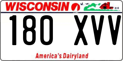 WI license plate 180XVV