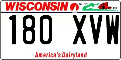 WI license plate 180XVW
