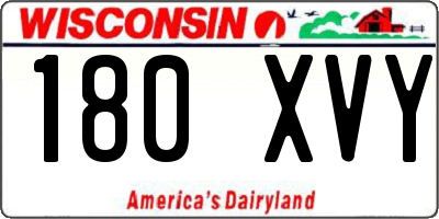 WI license plate 180XVY