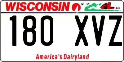 WI license plate 180XVZ