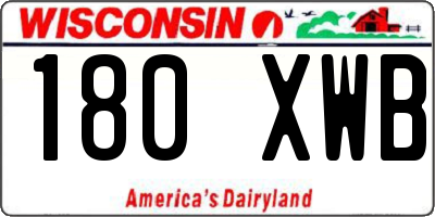 WI license plate 180XWB